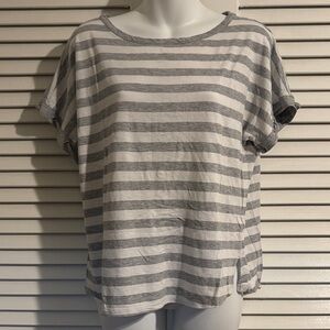 Michael Kors Gray and White Striped Tee